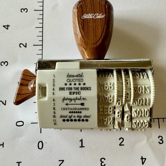 Rotary Stamper Dear lizzy Amy Tangerine Studio Calico WP PHRASES & DATE - Picture 12 of 12